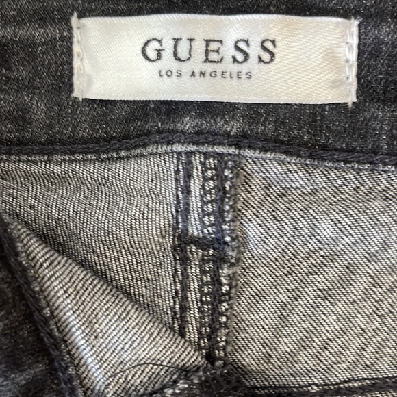 Guess Black Washed, Distressed Denim Short 
Style # W7FD10R2FN0 - Picture 6 of 7